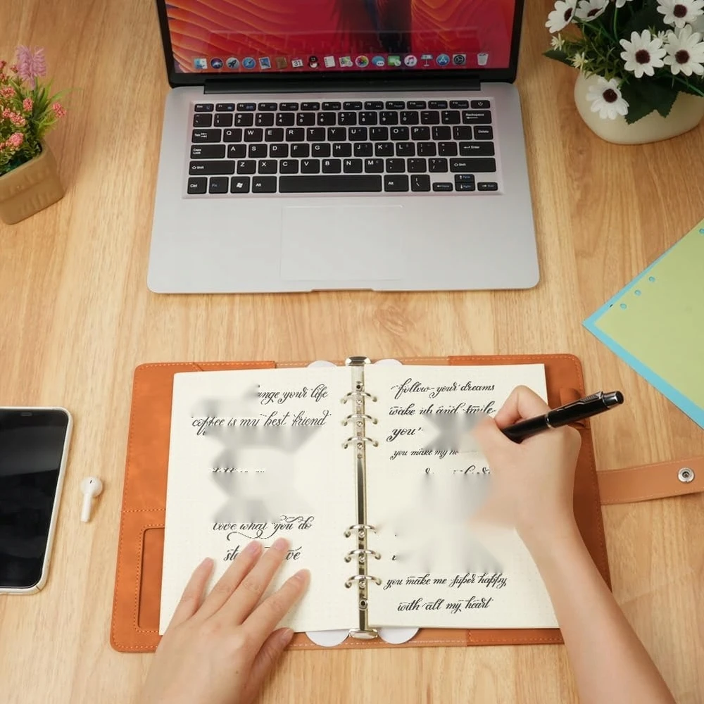 Bez Marki ŽIEDAS A5 RUDOS KNYGOS SKYRIAUS ORGANIZATORIUS Binder DOTS