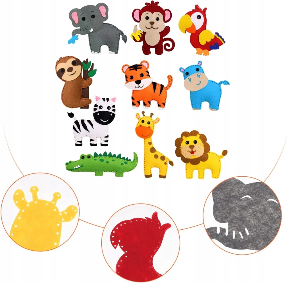 Bez Marki Zoo Felt gyvūnų siuvimo rinkiniai CREATIVE FELT UNICORNS SET