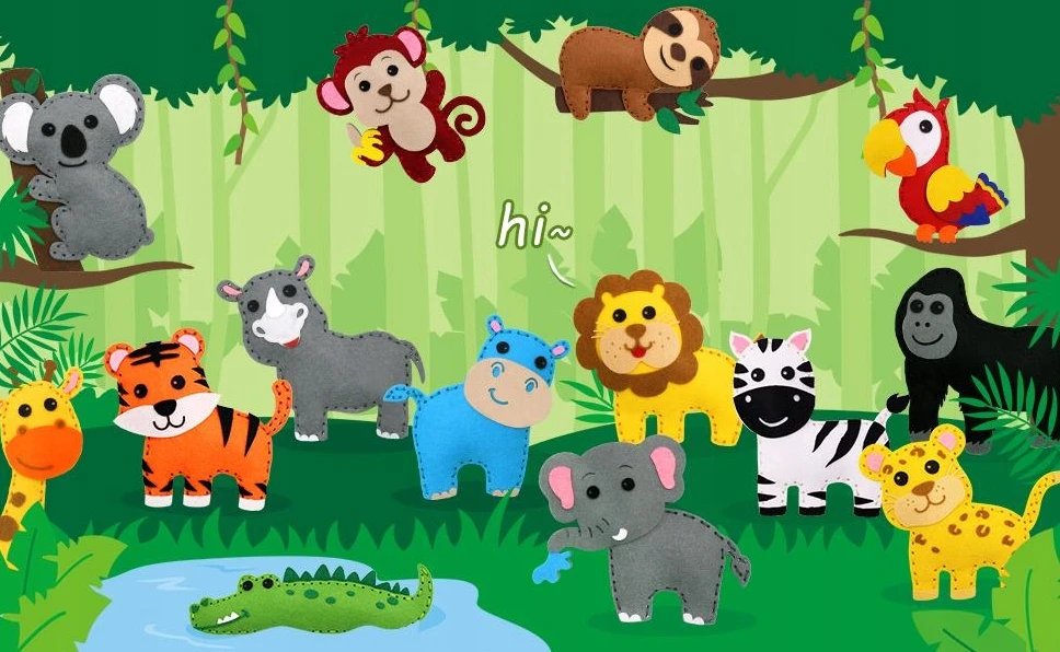 Bez Marki Zoo Felt gyvūnų siuvimo rinkiniai CREATIVE FELT UNICORNS SET