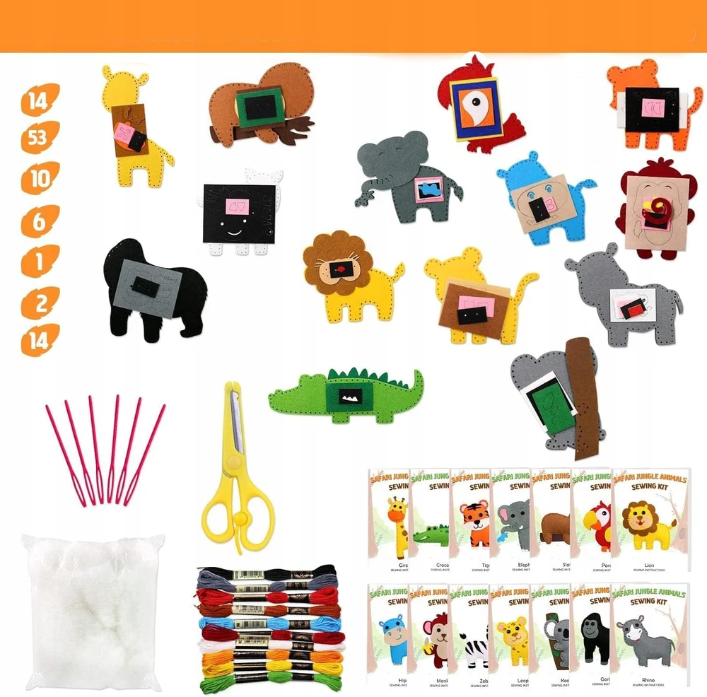 Bez Marki Zoo Felt gyvūnų siuvimo rinkiniai CREATIVE FELT UNICORNS SET