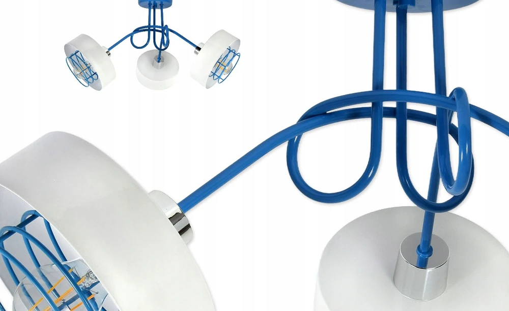 Bez Marki Žydra balta lampa żyrandol nowoczesna modna dzieci młodzież loft metal