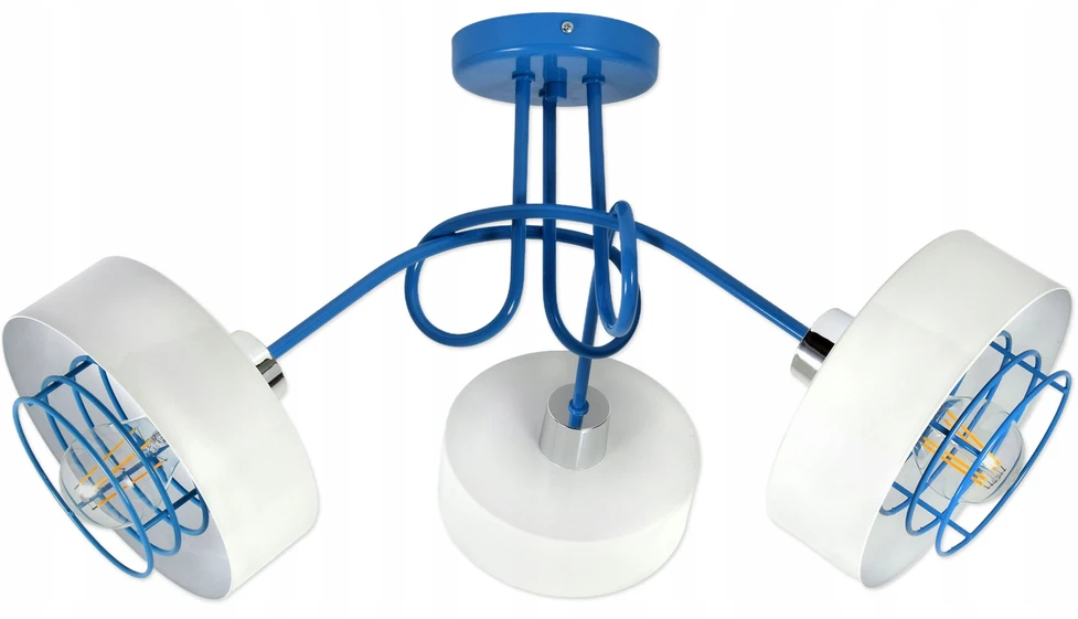 Bez Marki Žydra balta lampa żyrandol nowoczesna modna dzieci młodzież loft metal