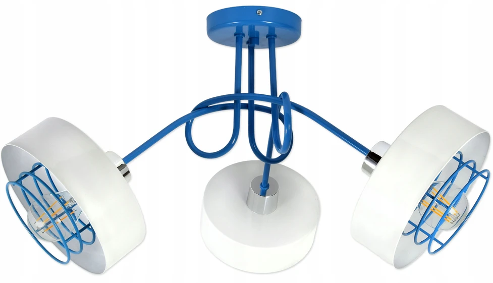 Bez Marki Žydra balta lampa żyrandol nowoczesna modna dzieci młodzież loft metal
