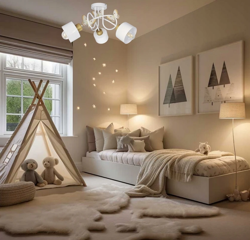 Bez Marki Żyrandol do pokoju dziecięcego LOFT GOLD lampa sufitowa wisząca balta led