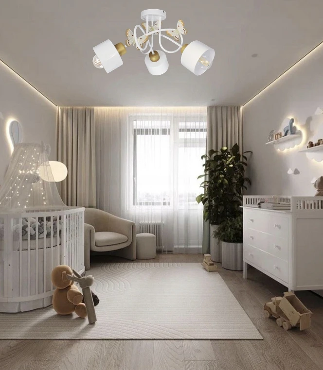 Bez Marki Żyrandol do pokoju dziecięcego LOFT GOLD lampa sufitowa wisząca balta led