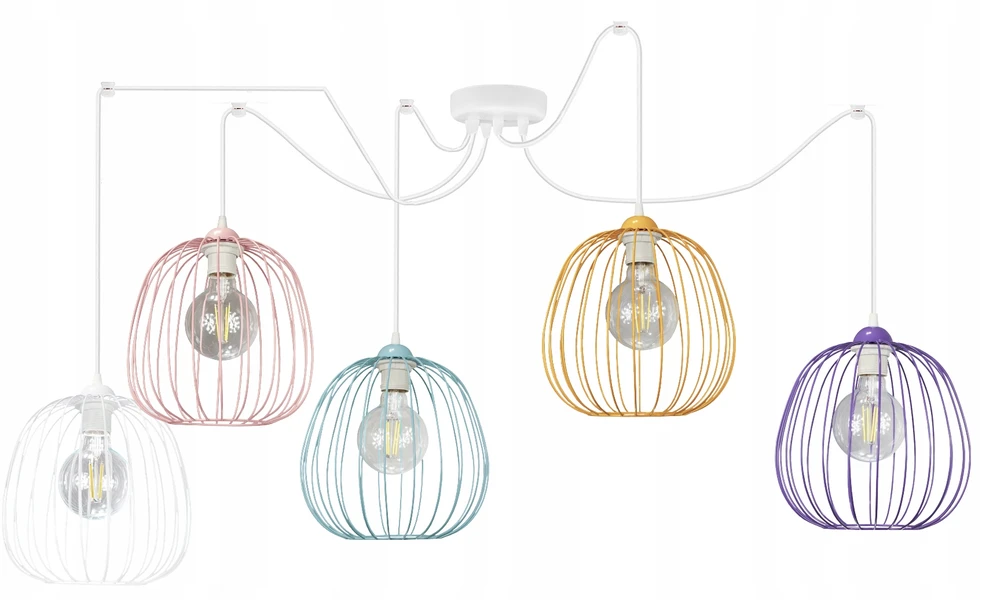 Bez Marki Żyrandol do pokoju dziecięcego PAJĄK DRUM 5 lampa sufitowa wisząca loft led