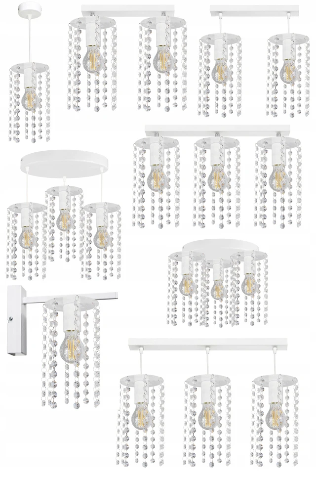 Bez Marki ŻYRANDOL LAMPA SUFITOWA CRYSTAL 3 RÓŻ GLAMOUR