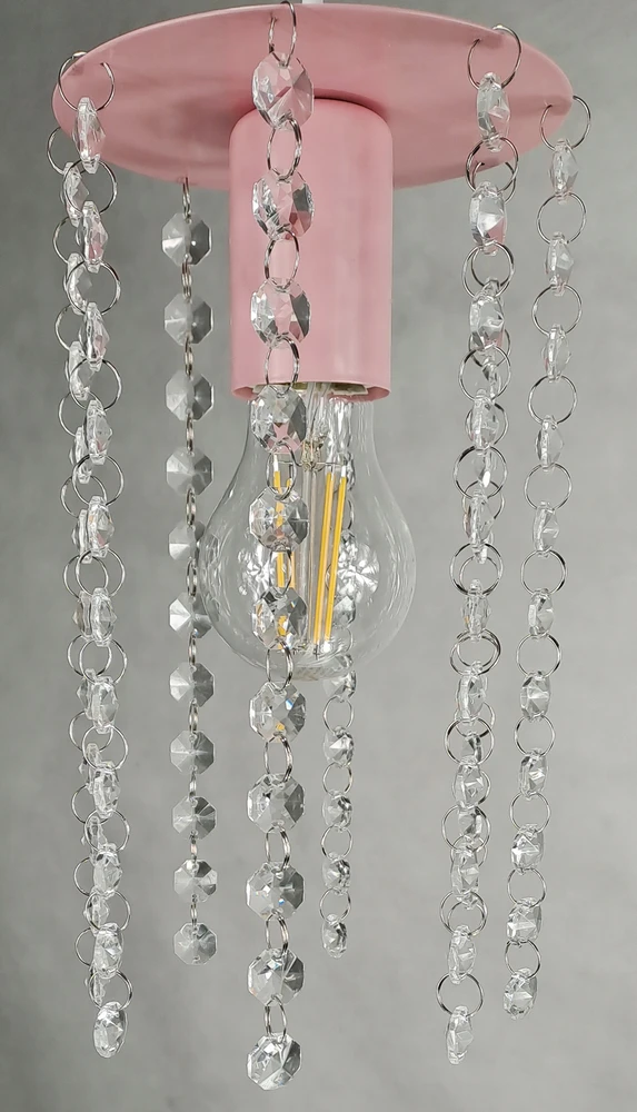 Bez Marki ŻYRANDOL LAMPA SUFITOWA CRYSTAL 3 RÓŻ GLAMOUR