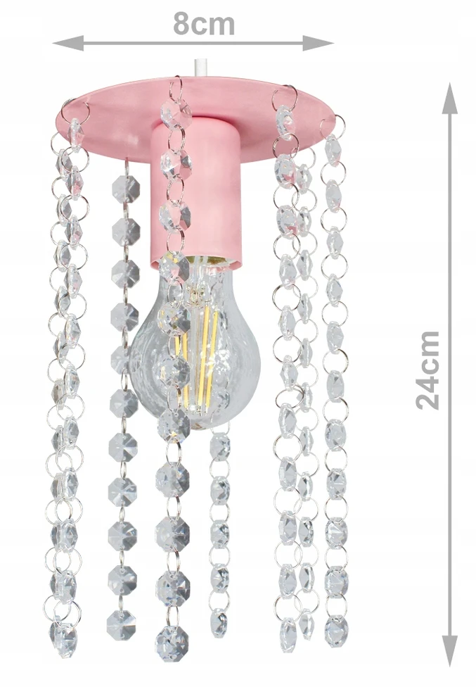 Bez Marki ŻYRANDOL LAMPA SUFITOWA CRYSTAL 3 RÓŻ GLAMOUR
