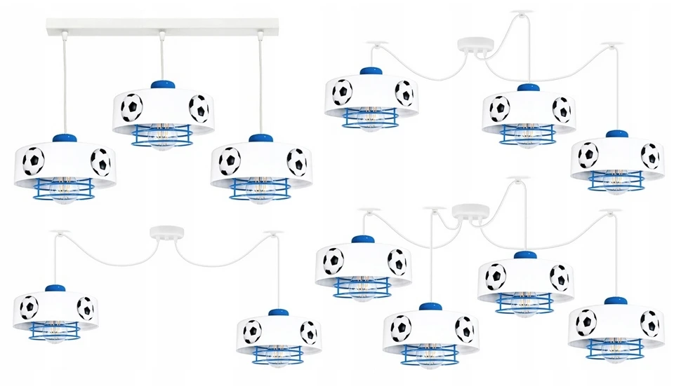 Bez Marki ŻYRANDOL LAMPA SUFITOWA MUNDIAL SPIRO mėlyna do pokoju dziecka led loft