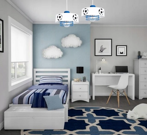 Bez Marki ŻYRANDOL LAMPA SUFITOWA MUNDIAL SPIRO mėlyna do pokoju dziecka led loft