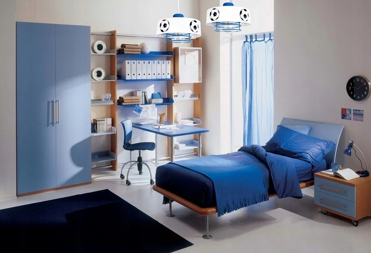 Bez Marki ŻYRANDOL LAMPA SUFITOWA MUNDIAL SPIRO mėlyna do pokoju dziecka led loft