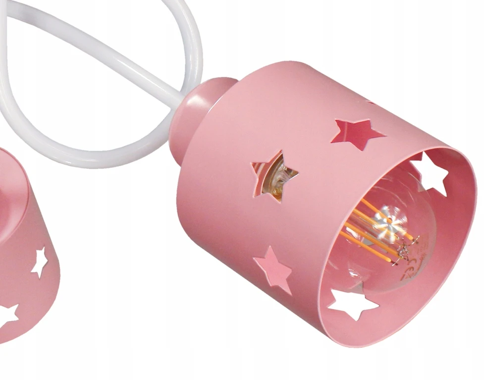 Bez Marki ŻYRANDOL LAMPA SUFITOWA WISZĄCA EDISON STARLET Baltai ROŽINĖ można LED