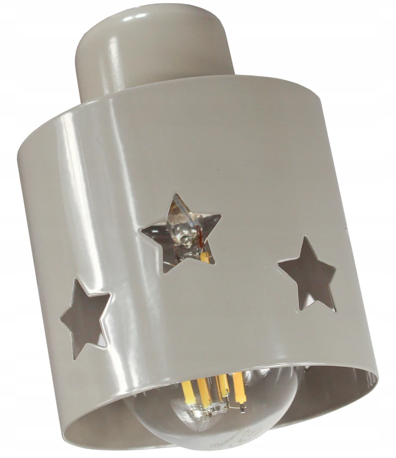 Bez Marki ŻYRANDOL LAMPA SUFITOWA WISZĄCA EDISON STARLET COLOR PILKA można LED