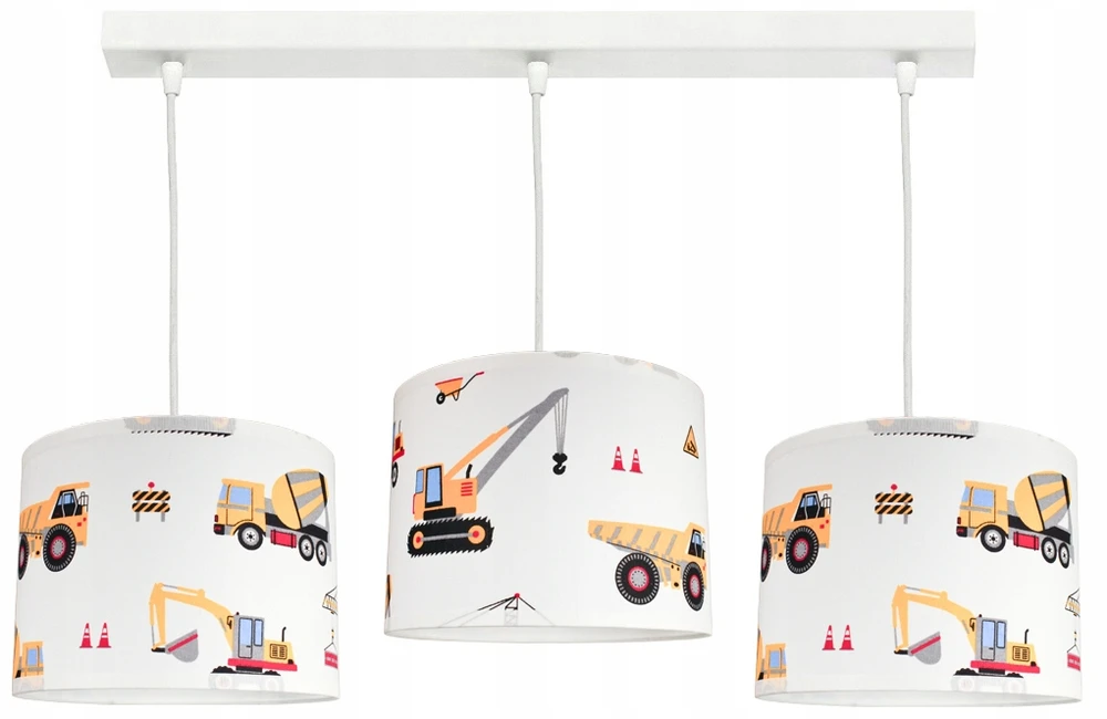 Bez Marki Żyrandol lampa sufitowa wisząca dla dziecka abażur KOPARKI 3 led nowoczesna