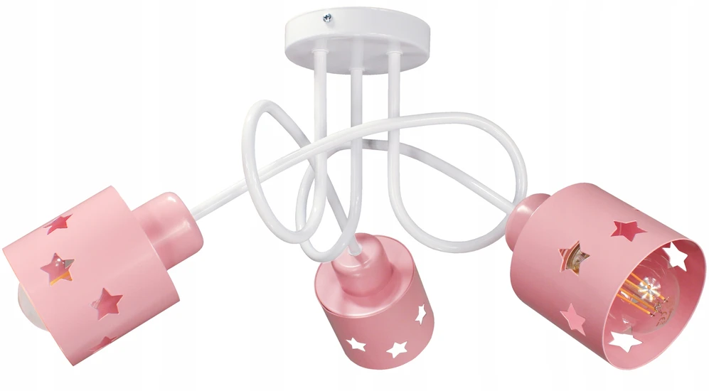 Bez Marki ŻYRANDOL LAMPA SUFITOWA WISZĄCA EDISON STARLET Baltai ROŽINĖ można LED
