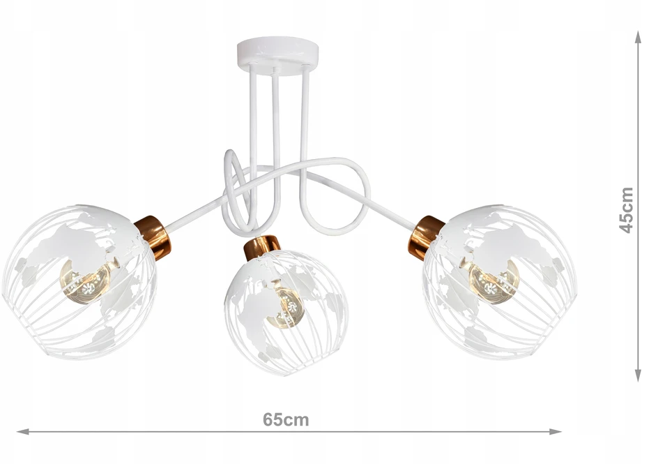 Pakabinamas šviestuvas Bez Marki ŻYRANDOL LAMPA SUFITOWA WISZĄCA EDISON BALTA DO POKOJU DZIECIĘCEGO LAMPY