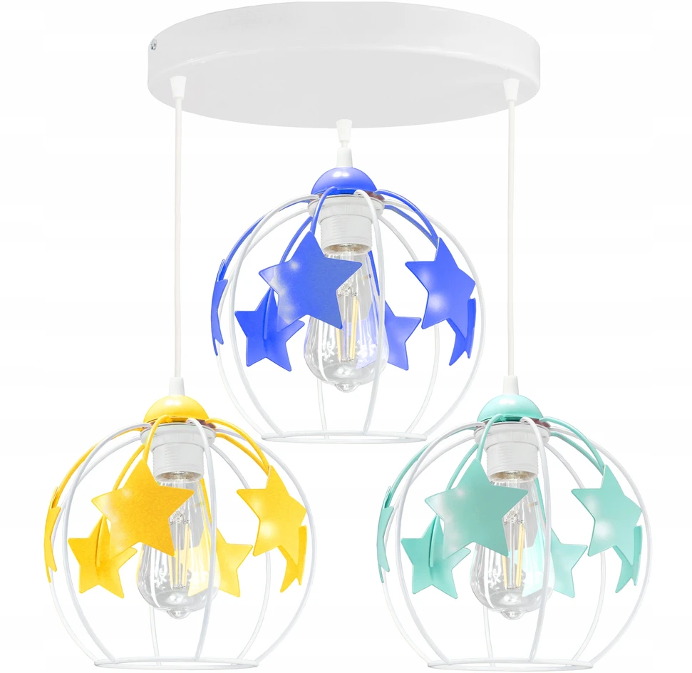 Bez Marki ŻYRANDOL LAMPA SUFITOWA WISZĄCA STAR DO POKOJU DZIECIĘCEGO NOWOCZESNA LED