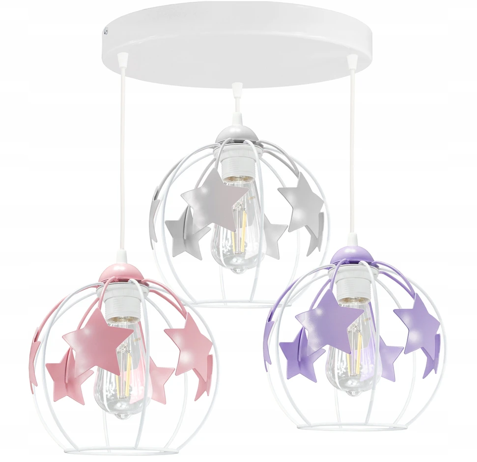 Bez Marki ŻYRANDOL LAMPA SUFITOWA WISZĄCA STAR DO POKOJU DZIECIĘCEGO NOWOCZESNA LED