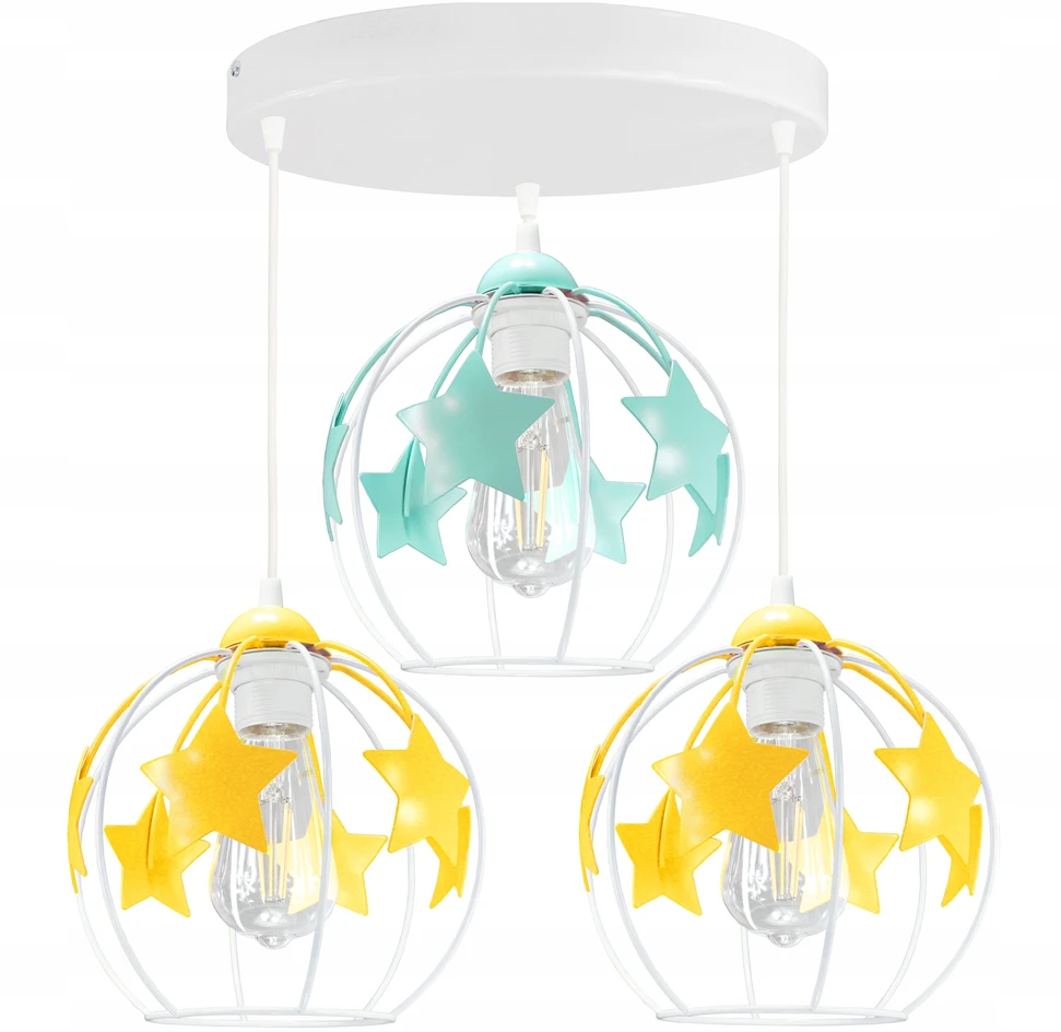 Bez Marki ŻYRANDOL LAMPA SUFITOWA WISZĄCA STAR DO POKOJU DZIECIĘCEGO NOWOCZESNA LED