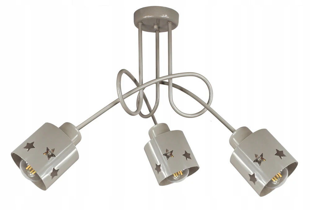 Bez Marki ŻYRANDOL LAMPA SUFITOWA WISZĄCA EDISON STARLET COLOR PILKA można LED