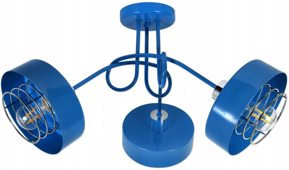 Bez Marki Żyrandol lampa wisząca sufitowa młodzieżowa mėlyna edison loft led