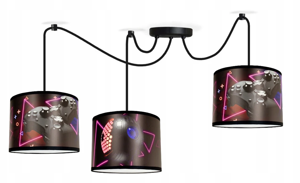 Bez Marki ŻYRANDOL LAMPA WISZĄCA SUFITOWA PAJĄK GAMING LAMPA DO POKOJU MŁODZIEŻOWEGO