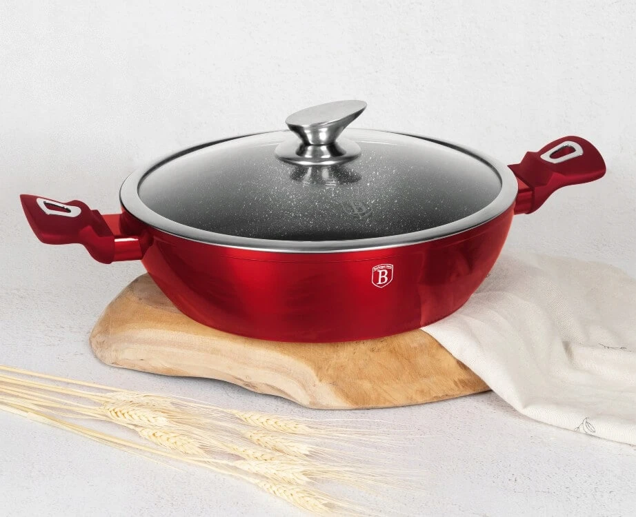 BH-1264N - Žemas granitinis puodas 32 cm 4,9 l Berlinger Haus Burgundy Line