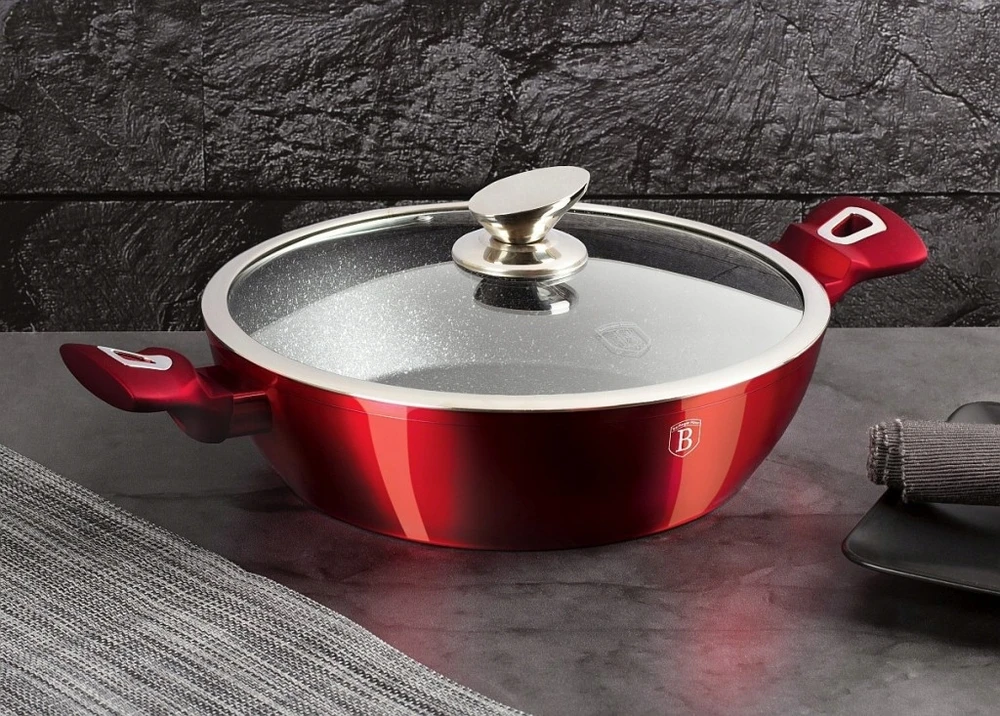 BH-1264N - Žemas granitinis puodas 32 cm 4,9 l Berlinger Haus Burgundy Line