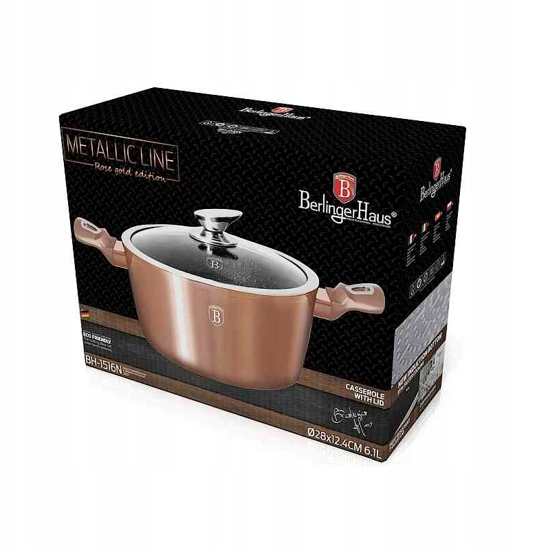 BH-1516N - Granito puodas 28 cm Berlinger Haus Rose Gold kolekcija