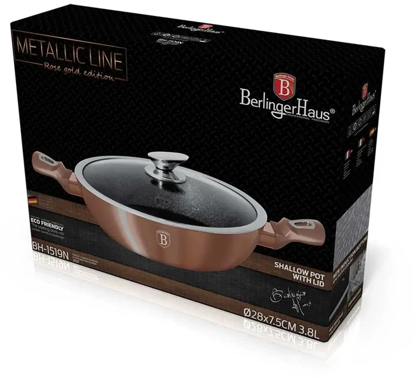 BH-1519N - Žemo granito puodas 28 cm Berlinger Haus Rose Gold kolekcija