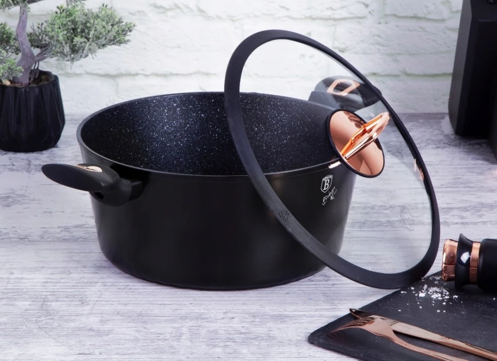 BH-1642N - Granito vazonas 24 cm Berlinger Haus Juodas Rose kolekcija