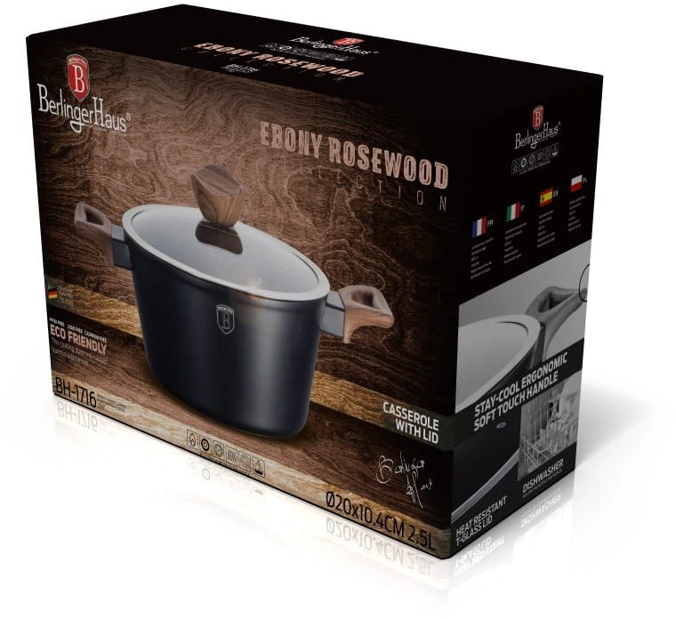 BH-1716 - Granito puodas 2,5 l Berlinger Haus Ebony Rosewood kolekcija