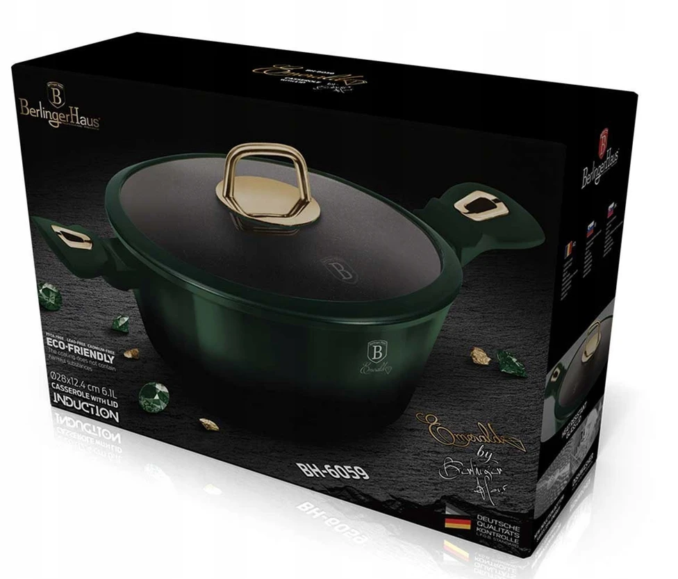 BH-6059 - Titano puodas 6,1 l 28 cm Berlinger Haus Emerald Line