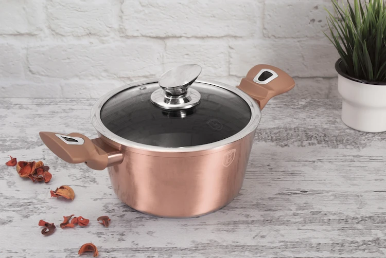 BH-6194 - Granito puodas 30 cm Berlinger Haus Rose Gold kolekcija