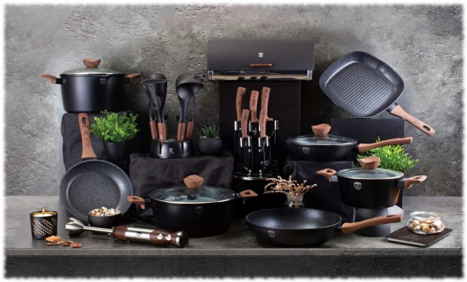 BH-6782 - Puodas ir keptuvė 24 cm Berlinger Haus Ebony Rosewood kolekcija