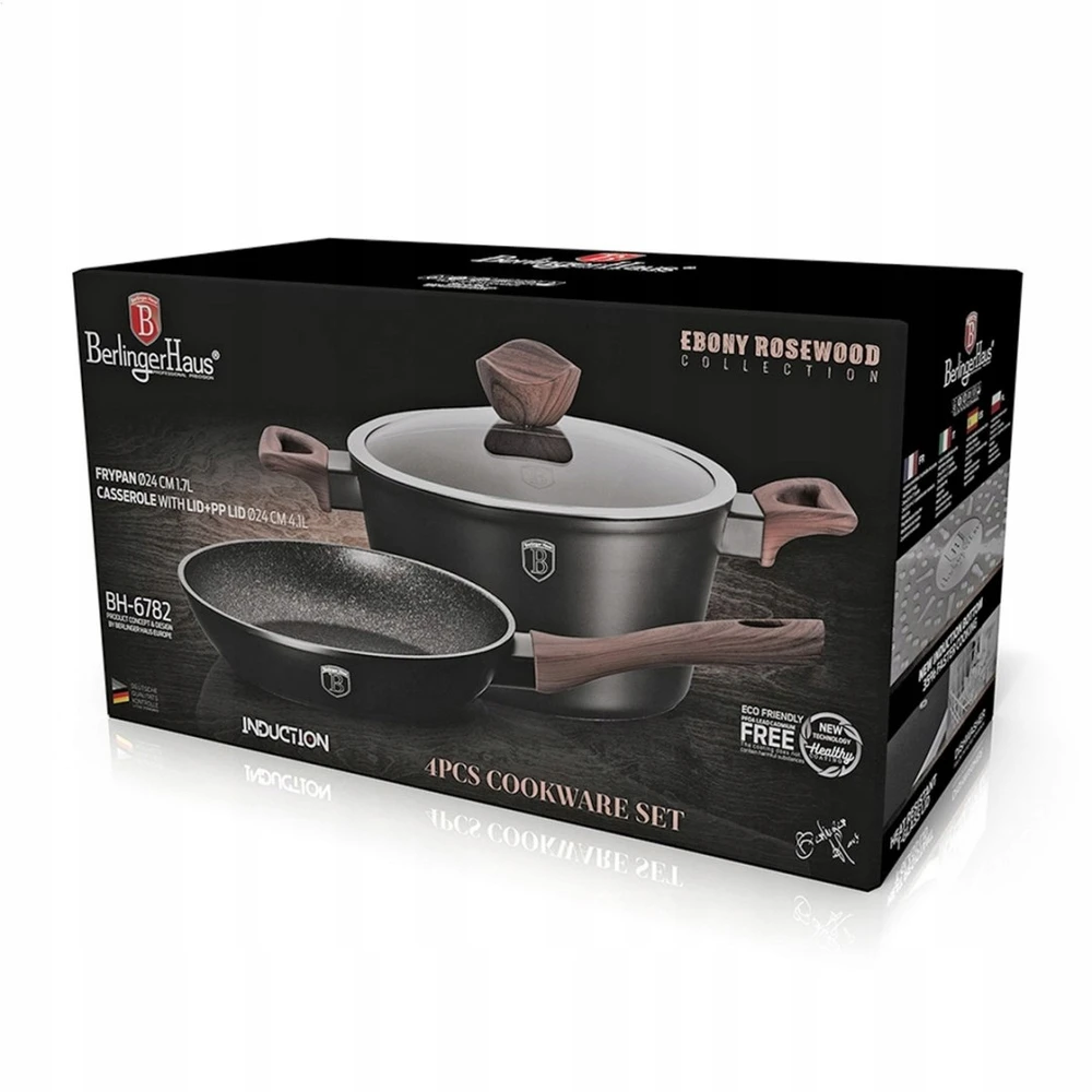 BH-6782 - Puodas ir keptuvė 24 cm Berlinger Haus Ebony Rosewood kolekcija