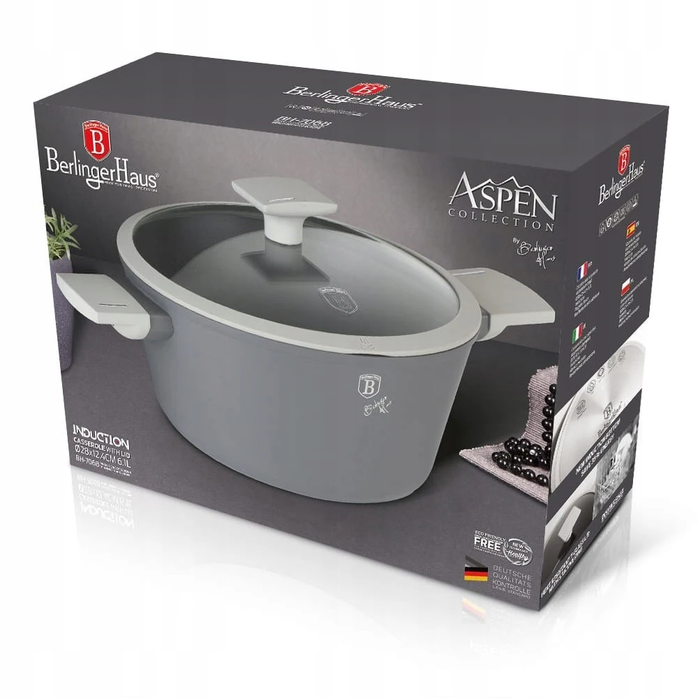 BH-7068 - Titano puodas 6,1 l 28 cm Berlinger Haus Aspen Collection