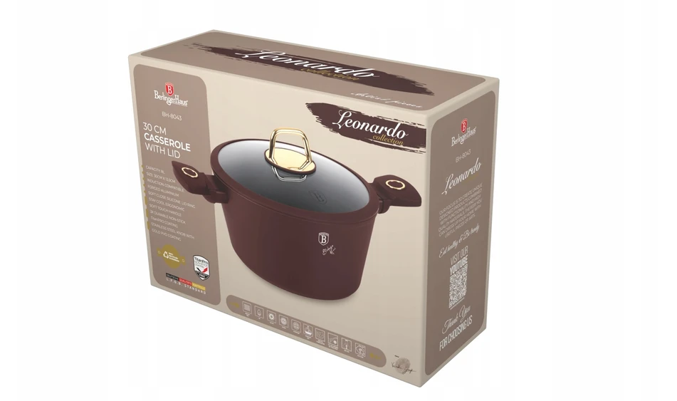 BH-8043 - Titano puodas 30 cm Berlinger Haus Leonardo kolekcija