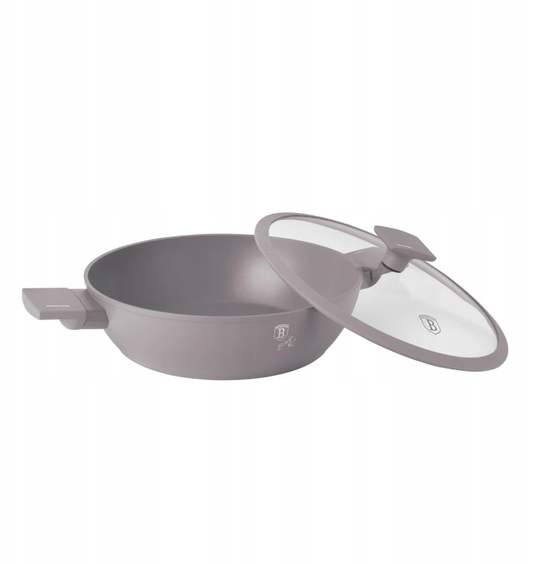 BH-8098 - Plokščias titano puodas 28 cm Berlinger Haus Taupe kolekcija