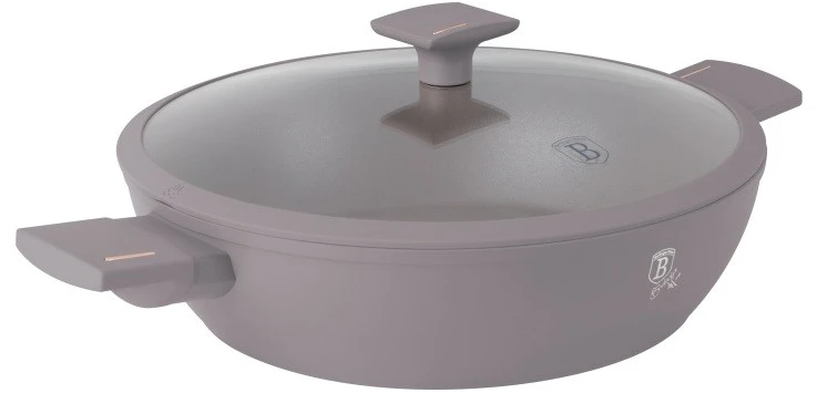 BH-8099 - Plokščias titano puodas 30 cm Berlinger Haus Taupe kolekcija