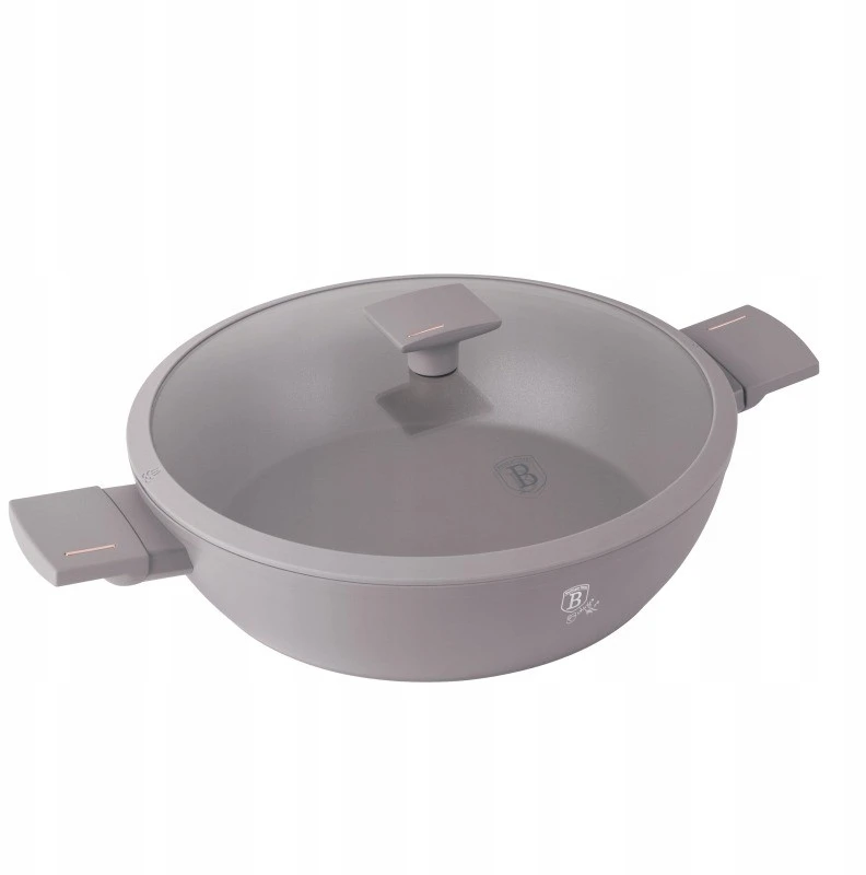 BH-8099 - Plokščias titano puodas 30 cm Berlinger Haus Taupe kolekcija