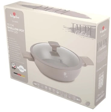 BH-8099 - Plokščias titano puodas 30 cm Berlinger Haus Taupe kolekcija