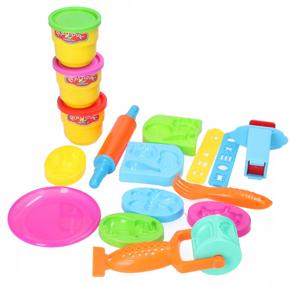 Biały Tešlos rinkinys su kočėlu PLASTIC PASTE 3658