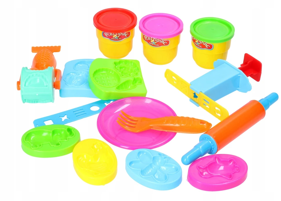 Biały Tešlos rinkinys su kočėlu PLASTIC PASTE 3658