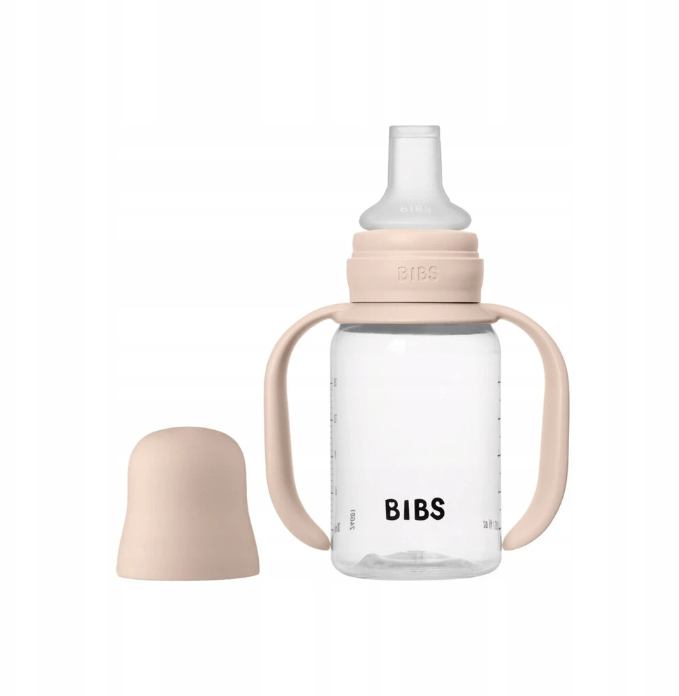 BIBS - 1x Buteliukas nuo pilvo dieglių su silikoniniu žindeliu, rožinis