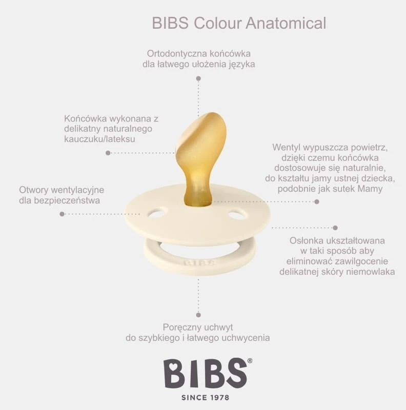 Bibs anatomiciniai čiulptukai 6m+, kaučiukas, 2 vnt.
