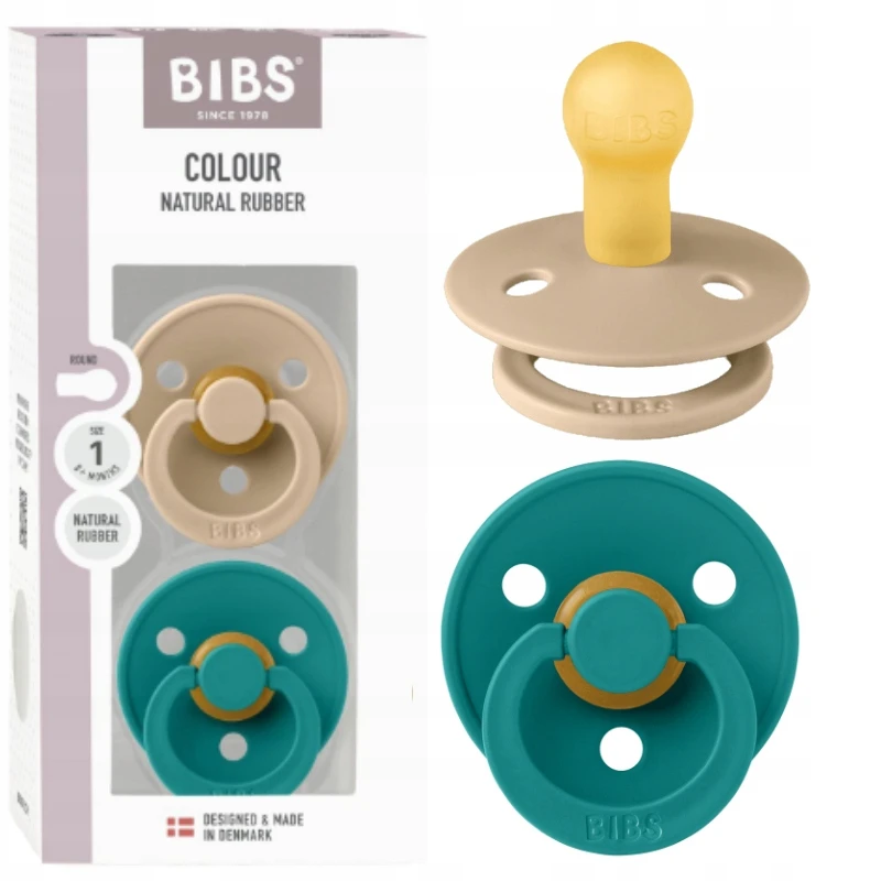Bibs apvalūs kaučiuko čiulptukai 0m+, 2 vnt., Taupe&scuba
