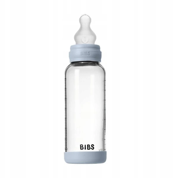 BIBS BABY BOTTLE buteliukas - 1x stiklinis buteliukas 100% hipoalerginis silikonas, 240m