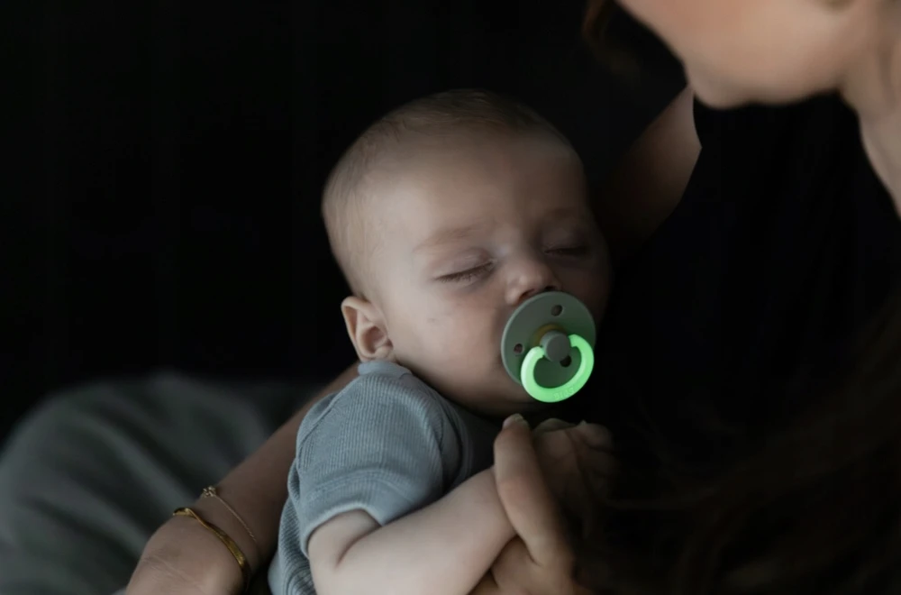 BIBS čiulptukų rinkinys 1 dydis (0 - 6 mėn. šviečiantys tamsoje) Boheme Blush glow / Vanilla glow